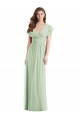 Trumpet V-Neck Soft Chiffon Long Sage Bridesmaid Dress Barrie