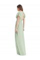 Trumpet V-Neck Soft Chiffon Long Sage Bridesmaid Dress Barrie