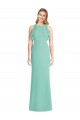 Mermaid Jewel Neck Soft Chiffon Long Jade Bridesmaid Dress Barrie