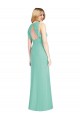 Mermaid Jewel Neck Soft Chiffon Long Jade Bridesmaid Dress Barrie