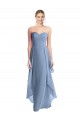 A-Line Strapless Chiffon Long Dusty Blue Formal Dress / Bridesmaid Dress Barrie
