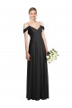 A-Line Spaghetti Straps Soft Chiffon Long Black Semi Formal Evening Dress / Bridesmaid Dress Barrie