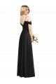 A-Line Spaghetti Straps Soft Chiffon Long Black Semi Formal Evening Dress / Bridesmaid Dress Barrie