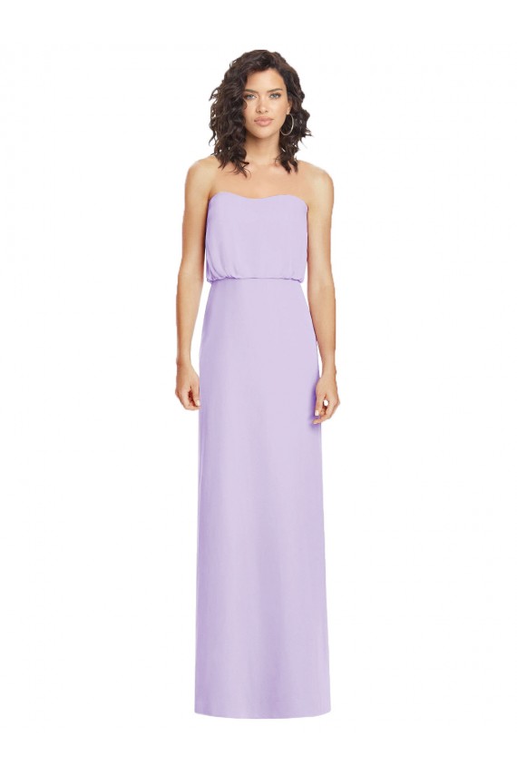 A-Line Strapless Soft Chiffon Long Lilac Formal Dress / Bridesmaid Dress Barrie