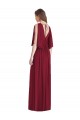 Trumpet V-Neck Soft Chiffon Long Dark Navy Semi Formal Evening Dress / Bridesmaid Dress Barrie