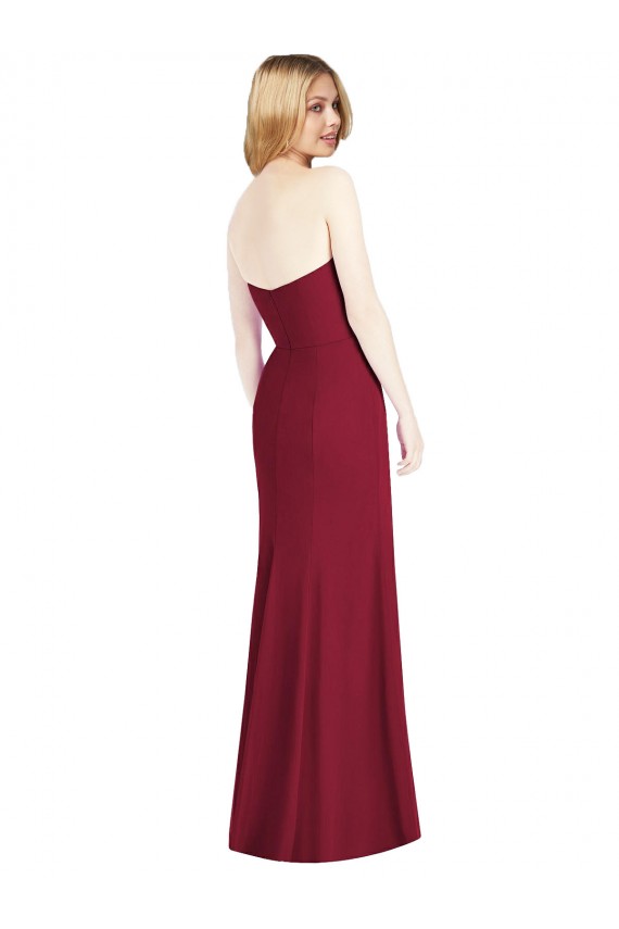 Trumpet Strapless Soft Chiffon Long Desert Rose Bridesmaid Dress Barrie