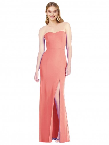 Trumpet Strapless Soft Chiffon Long Desert Rose Bridesmaid Dress Barrie