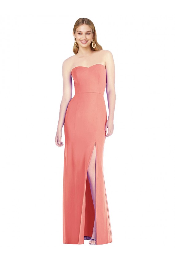 Trumpet Strapless Soft Chiffon Long Desert Rose Bridesmaid Dress Barrie