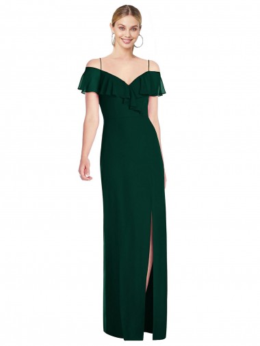 Trumpet Sweetheart Soft Chiffon Long Ever Green Semi Formal Evening Dress / Bridesmaid Dress Barrie
