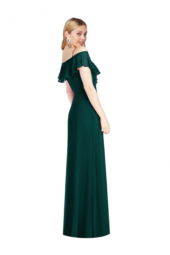 Trumpet Sweetheart Soft Chiffon Long Ever Green Semi Formal Evening Dress / Bridesmaid Dress Barrie