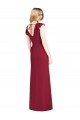 Mermaid V-Neck Soft Chiffon Long Burgundy Bridesmaid Dress Barrie