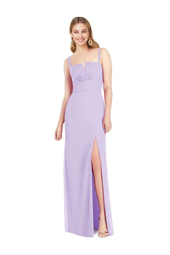 Mermaid Strapless Soft Chiffon Long Lilac Bridesmaid Dress Barrie
