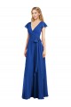 A-Line V-Neck Lxue Chiffon Long Royal Blue Bridesmaid Dress Barrie