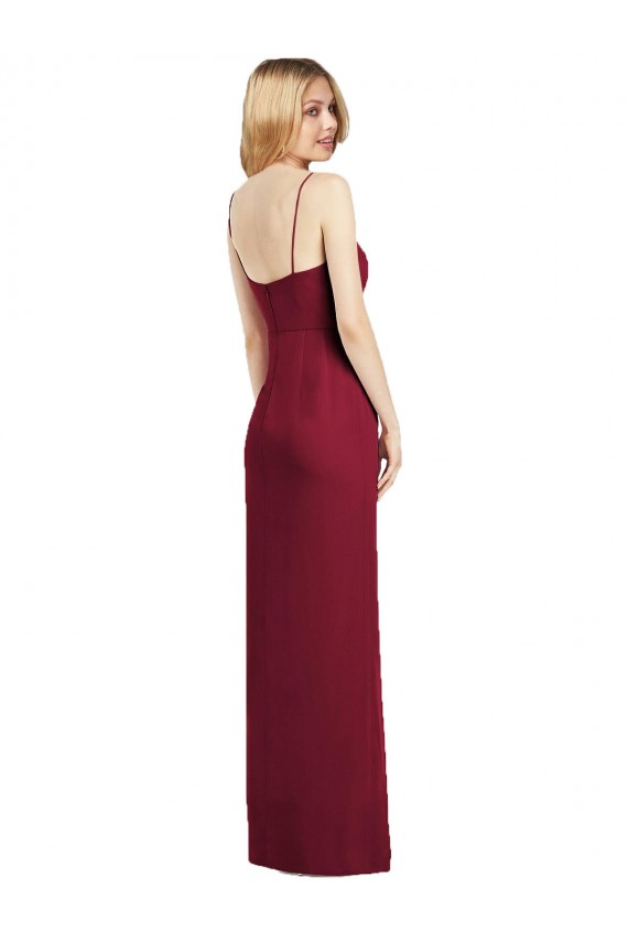 Trumpet V-Neck Soft Chiffon Long Coral Formal Dress / Bridesmaid Dress Barrie
