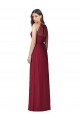 Trumpet Halter Neck Soft Chiffon Long Burgundy Bridesmaid Dress Barrie