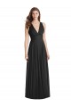 A-Line V-Neck Soft Chiffon Long Black Bridesmaid Dress Barrie