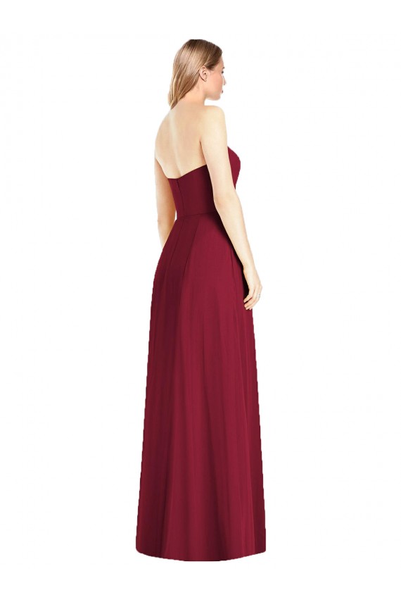 Trumpet Strapless Soft Chiffon Long Hot Pink Semi Formal Evening Dress / Bridesmaid Dress Barrie