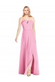 Trumpet Strapless Soft Chiffon Long Hot Pink Semi Formal Evening Dress / Bridesmaid Dress Barrie