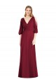 Trumpet V-Neck Soft Chiffon Long Burgundy Formal Dress / Bridesmaid Dress Barrie