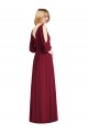 Trumpet V-Neck Soft Chiffon Long Burgundy Formal Dress / Bridesmaid Dress Barrie