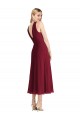 A-Line Halter Neck Soft Chiffon Tea length Lilac Prom Dress / Bridesmaid Dress Barrie