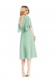 A-Line Soft Chiffon Knee Length Mint Green Bridesmaid Dress Barrie