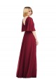 Trumpet V-Neck Soft Chiffon Long Smoke Green Bridesmaid Dress Barrie