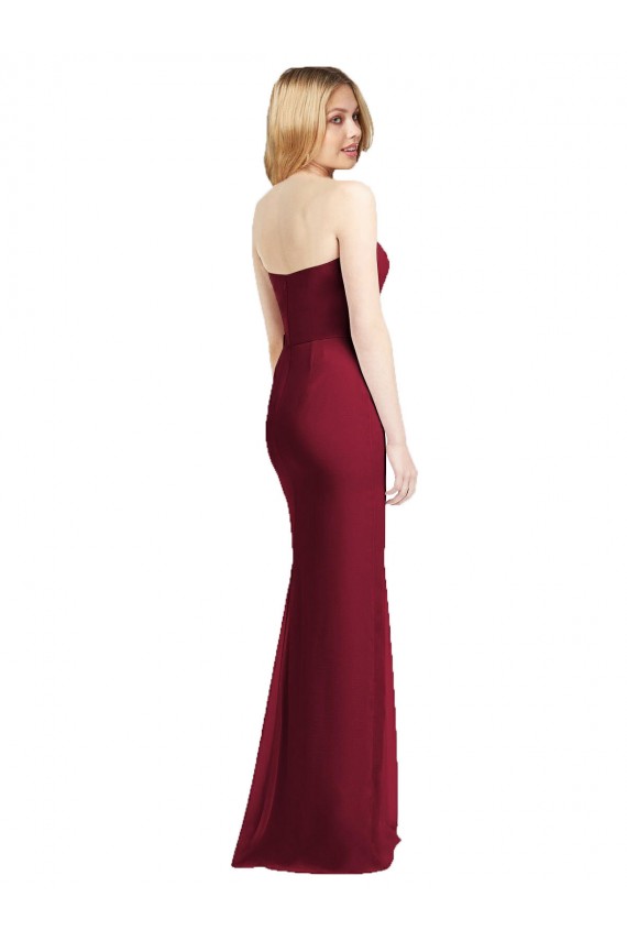 Trumpet Strapless Soft Chiffon Long Hunter Bridesmaid Dress Barrie
