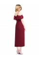 Trumpet V-Neck Soft Chiffon Cocktail Length Salmon High Low Bridesmaid Dress Barrie