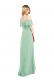 Trumpet V-Neck Soft Chiffon Long Mint Green High Low Bridesmaid Dress Barrie