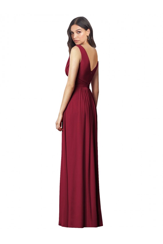 A-Line V-Neck Soft Chiffon Long Royal Blue Semi Formal Evening Dress / Bridesmaid Dress Barrie