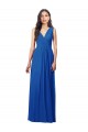 A-Line V-Neck Soft Chiffon Long Royal Blue Semi Formal Evening Dress / Bridesmaid Dress Barrie