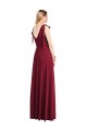 Trumpet V-Neck Soft Chiffon Long Coral Bridesmaid Dress Barrie