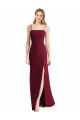 Trumpet Spaghetti Straps Soft Chiffon Long Burgundy Bridesmaid Dress Barrie
