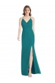 Mermaid V-Neck Soft Chiffon Long Hunter Bridesmaid Dress Barrie