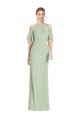 Mermaid Halter Neck Soft Chiffon Long Sage Semi Formal Evening Dress / Bridesmaid Dress Barrie