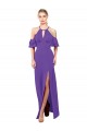 A-Line Halter Neck Soft Chiffon Long Purple Bridesmaid Dress Barrie