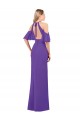 A-Line Halter Neck Soft Chiffon Long Purple Bridesmaid Dress Barrie