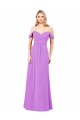 A-Line Sweetheart Soft Chiffon Long Violet Bridesmaid Dress Barrie