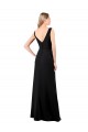 A-Line V-Neck Soft Chiffon Long Black Prom Dress / Bridesmaid Dress Barrie