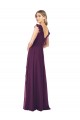 A-Line V-Neck Soft Chiffon Long Grape Formal Dress / Bridesmaid Dress Barrie