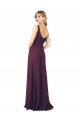 A-Line V-Neck Chiffon Long Floor Length Grape Bridesmaid Dress Barrie