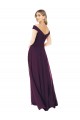 A-Line Off the Shoulder Soft Chiffon Long Grape Bridesmaid Dress Barrie