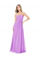 A-Line Strapless Soft Chiffon Long Violet Bridesmaid Dress Barrie