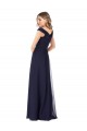 A-Line Off the Shoulder Soft Chiffon Long Dark Navy Evening Dress / Bridesmaid Dress Barrie