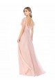 A-Line Square Neck Soft Chiffon Long Pink Formal Dress / Bridesmaid Dress Barrie