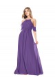 A-Line High Neck Soft Chiffon Long Plum Purple Bridesmaid Dress Barrie