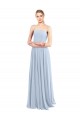 A-Line Square Neck Soft Chiffon Long Light Sky Blue Bridesmaid Dress Barrie