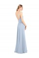 A-Line Square Neck Soft Chiffon Long Light Sky Blue Bridesmaid Dress Barrie
