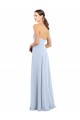 A-Line Strapless Soft Chiffon Long Light Sky Blue Bridesmaid Dress Barrie